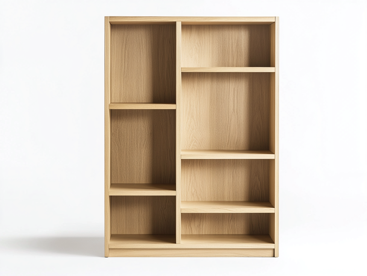 Bibliothèque en bois 100x35x170 cm - chêne clair - avec espace de rangement-Abodeno