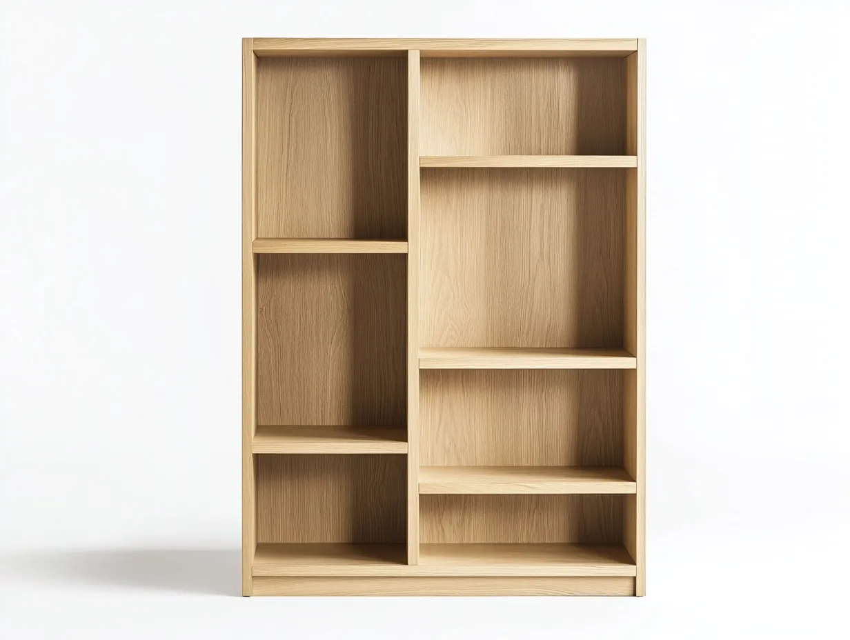 Bibliothèque en bois 100x35x170 cm - chêne clair - avec espace de rangement-Abodeno