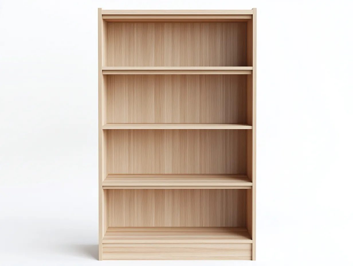 Bibliothèque chêne clair 100x35x180 cm - avec espace de rangement - style moderne minimaliste-Abodeno