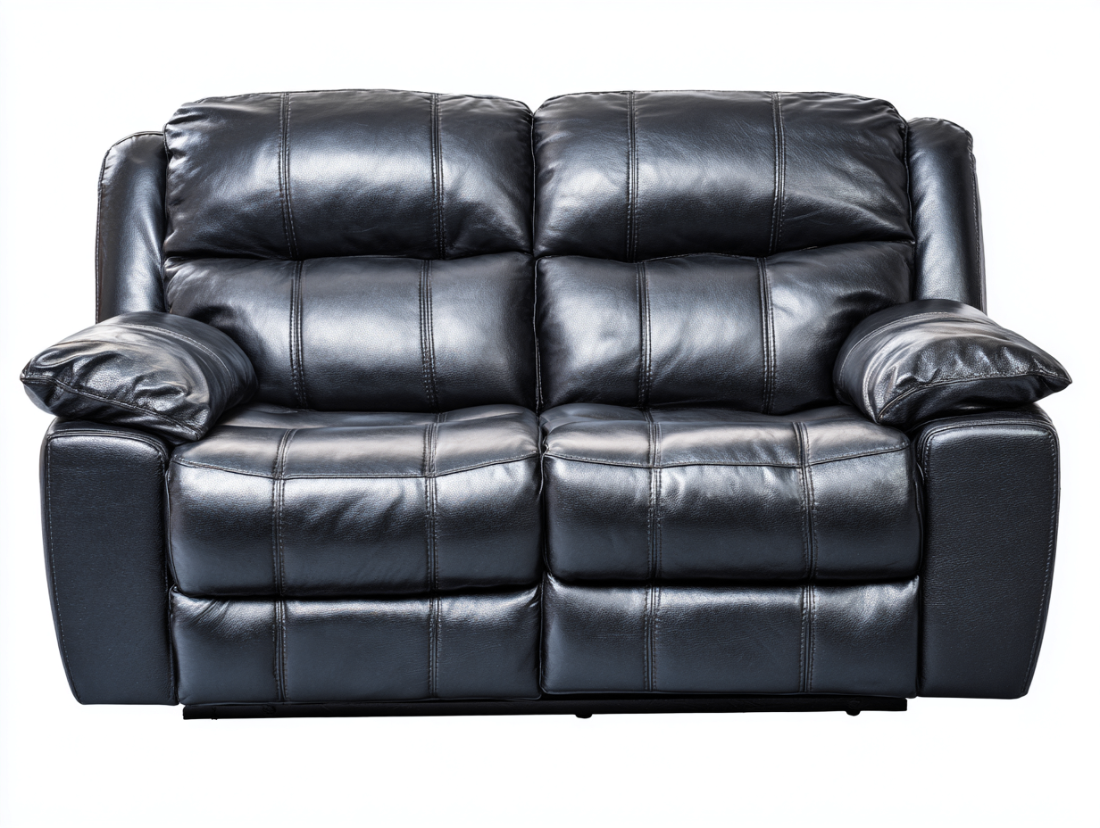 Canapé 2 places en cuir véritable 150x95x100 cm - noir - design relax-Abodeno