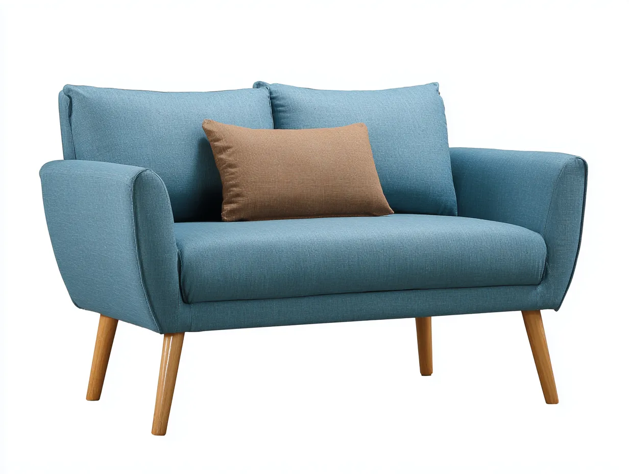 Canapé 2 places en tissu 150x85x88 cm - bleu - style scandinave-Abodeno