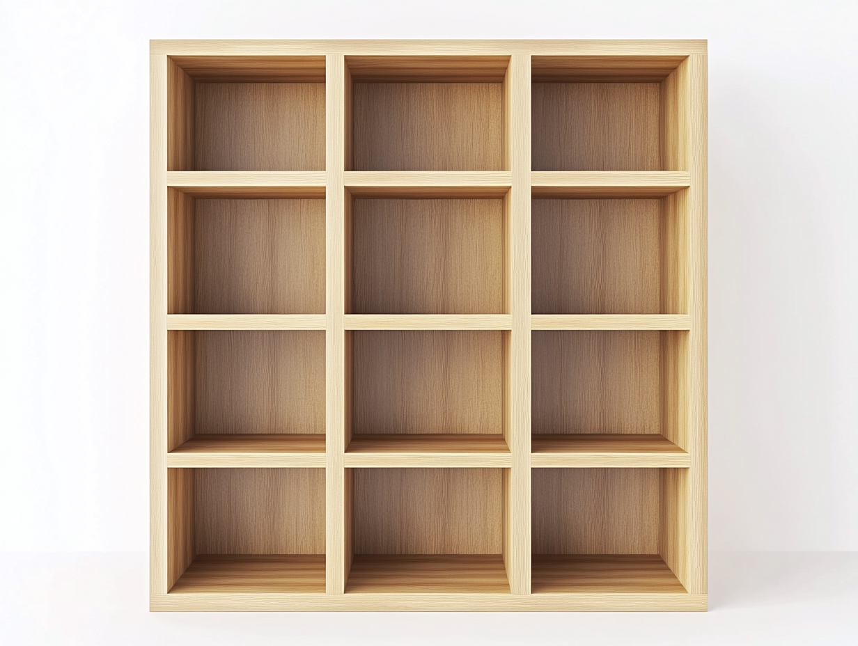 Bibliothèque en chêne clair 120x35x150 cm - avec espace de rangement - style moderne-Abodeno