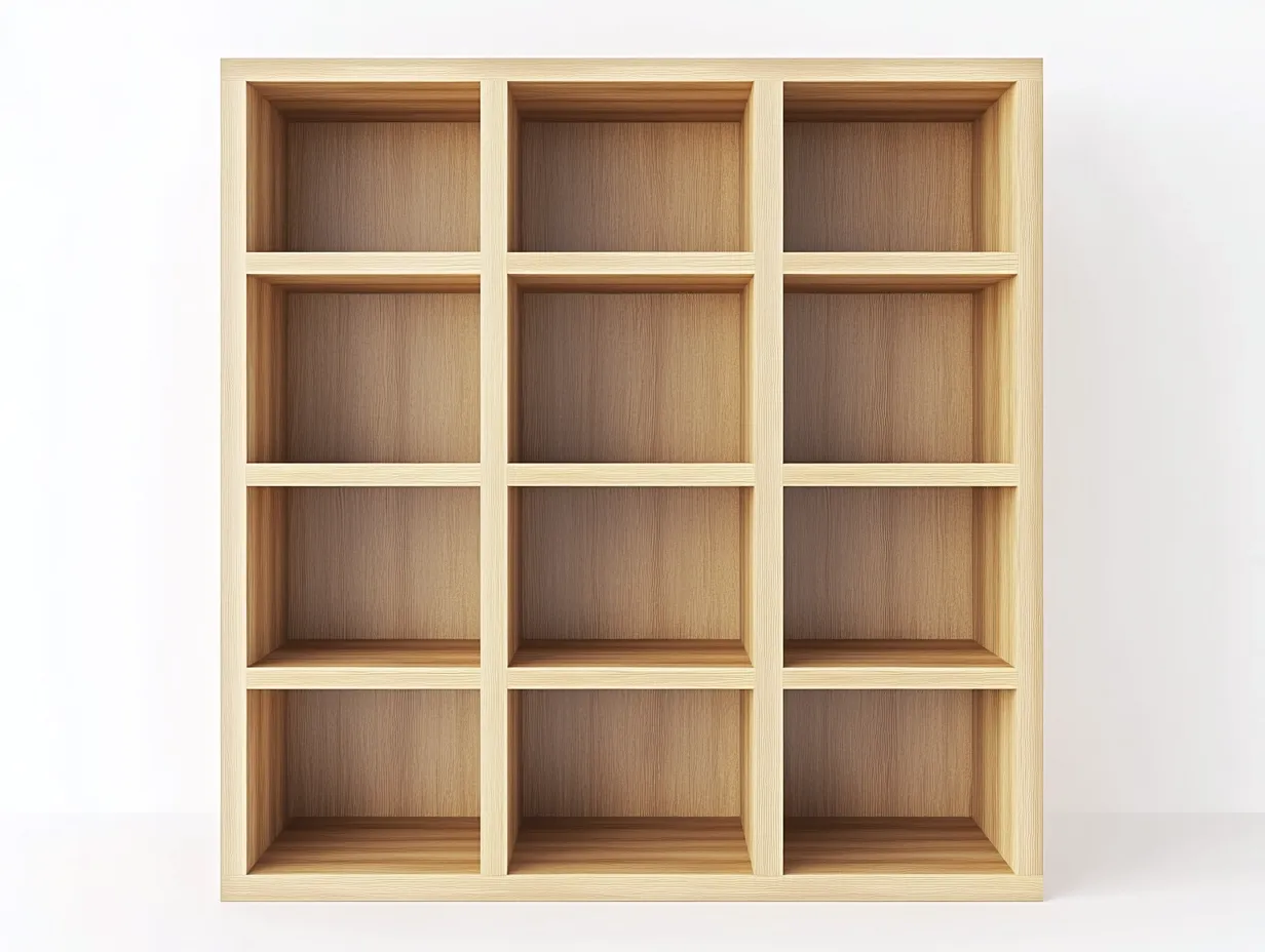 Bibliothèque en chêne clair 120x35x150 cm - avec espace de rangement - style moderne-Abodeno