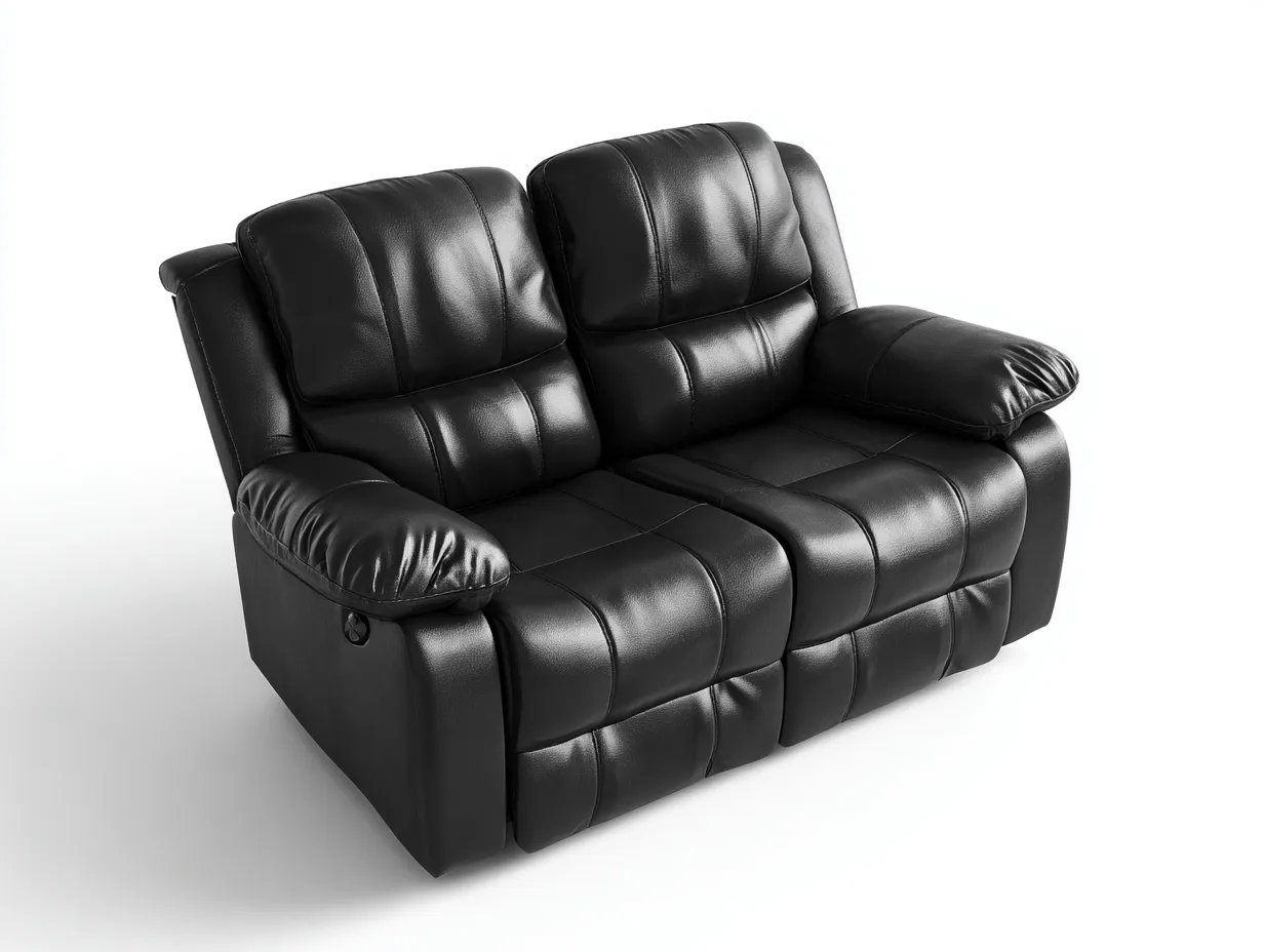 Canapé deux places - cuir - 160x95x100 cm - noir - design relax inclinable-Abodeno