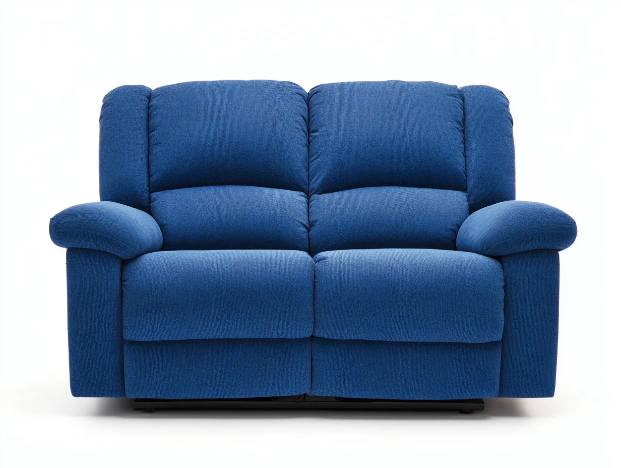 Canapé deux places - tissu - 160x95x100 cm - bleu - design relax inclinable-Abodeno