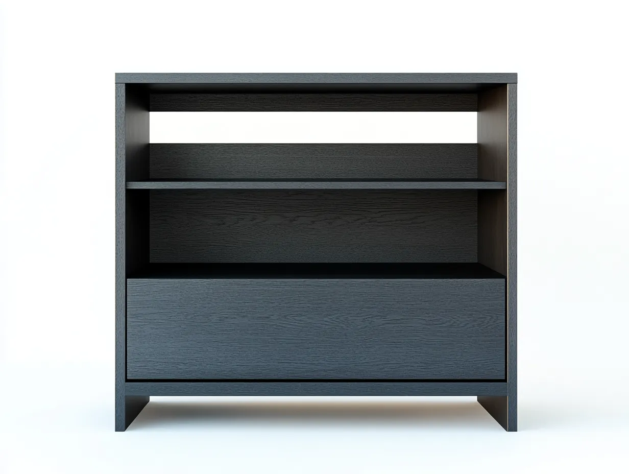 Table de chevet en bois noir 50x35x60 cm - design moderne - avec espace de rangement-Abodeno