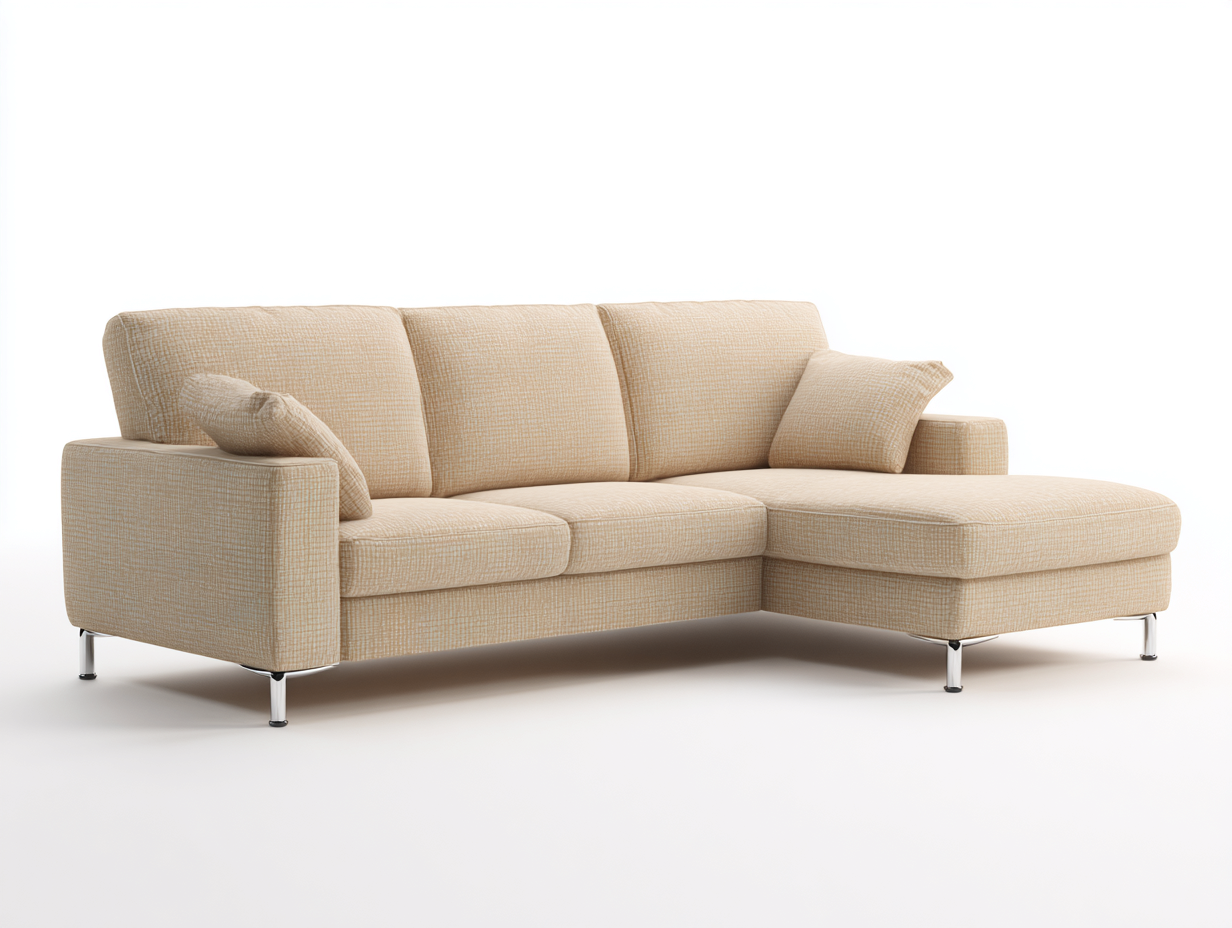 Canapé d'angle en tissu 270x165x85 cm - beige - style moderne minimaliste-Abodeno