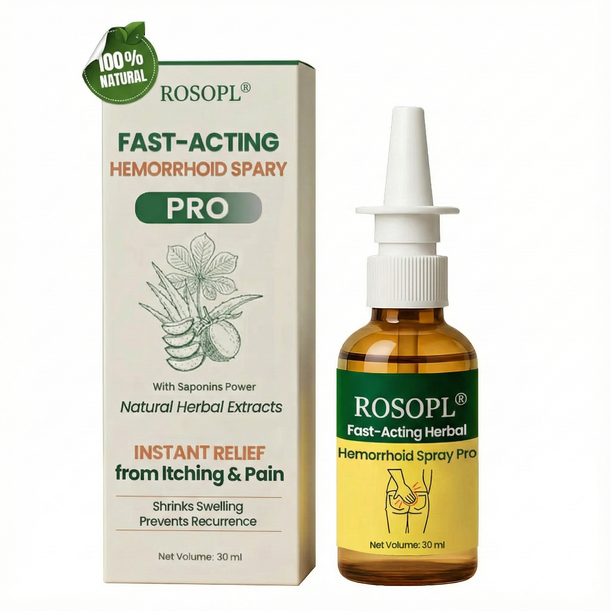 ROSOPL® Fast-Acting Herbal Hemorrhoid Spray Pro
