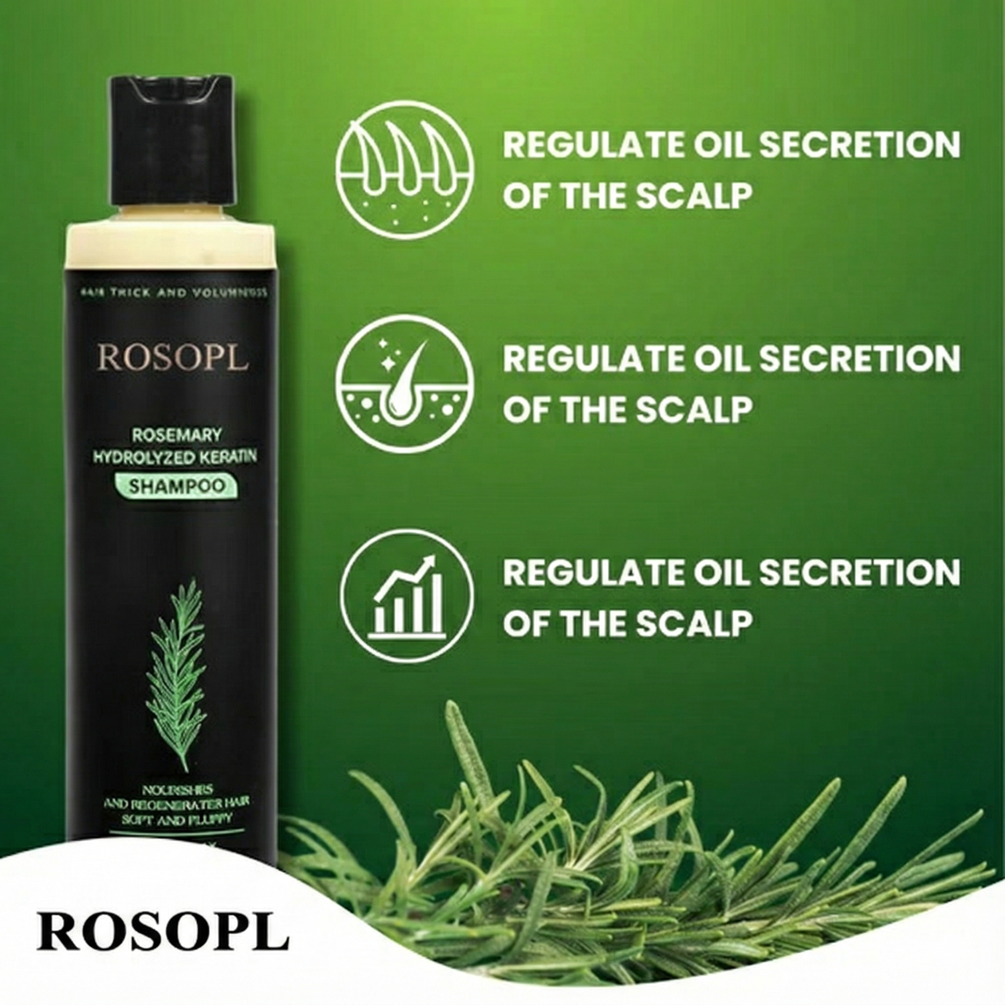 ROSOPL® Rosemary Hydrolyzed Keratin Shampoo