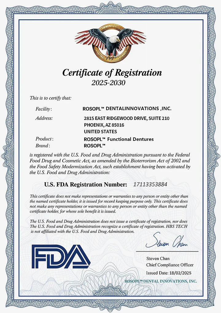 ROSOPL™ Custom Dentures (Made in USA)