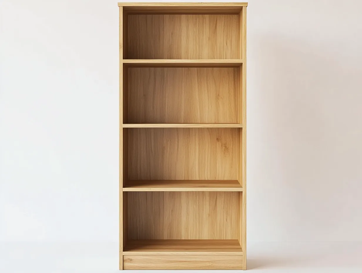 Bibliothèque en bois 100x35x180 cm - chêne clair - design moderne avec espace de rangement ouvert-Homelyia