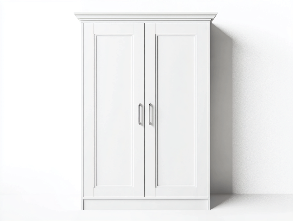 Armoire 120x55x160 cm - blanc - style classique avec portes battantes et espace de rangement pratique-Homelyia