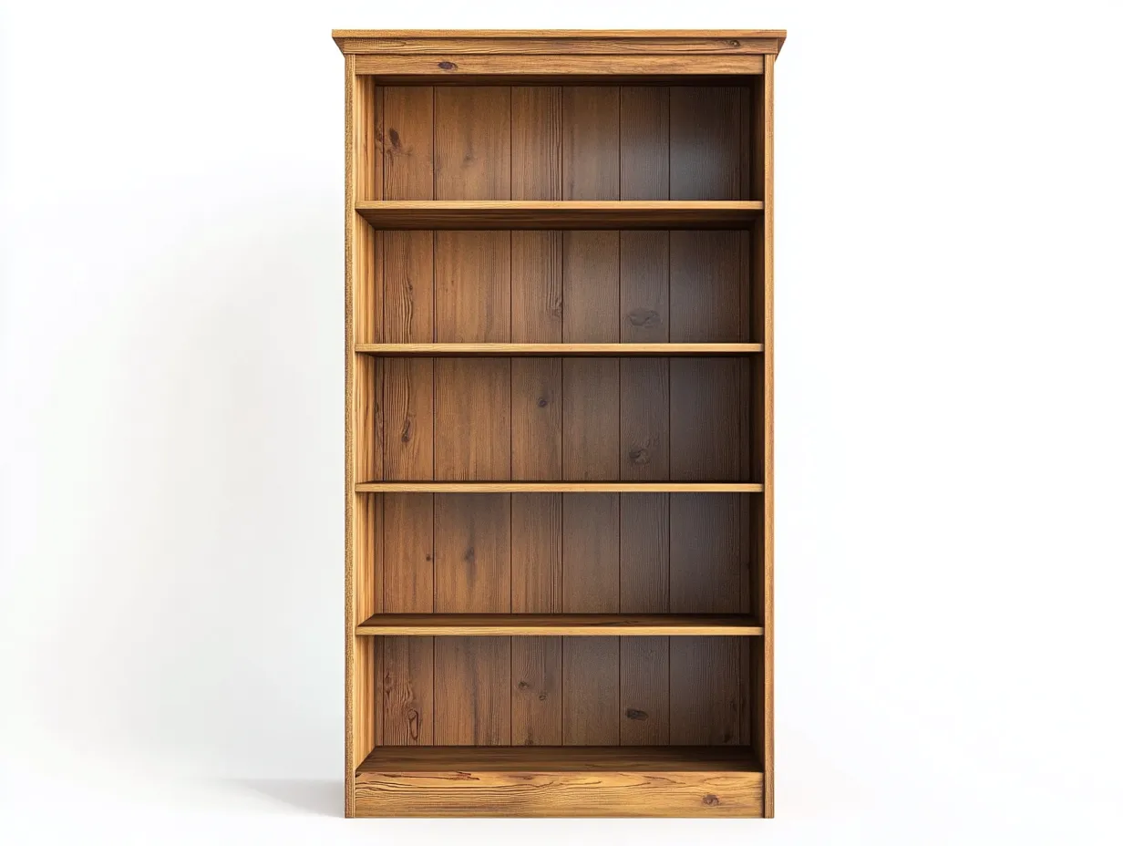 Bibliothèque en pin massif 100x35x180 cm - bois brun foncé - style rustique avec espace de rangement ouvert-Homelyia