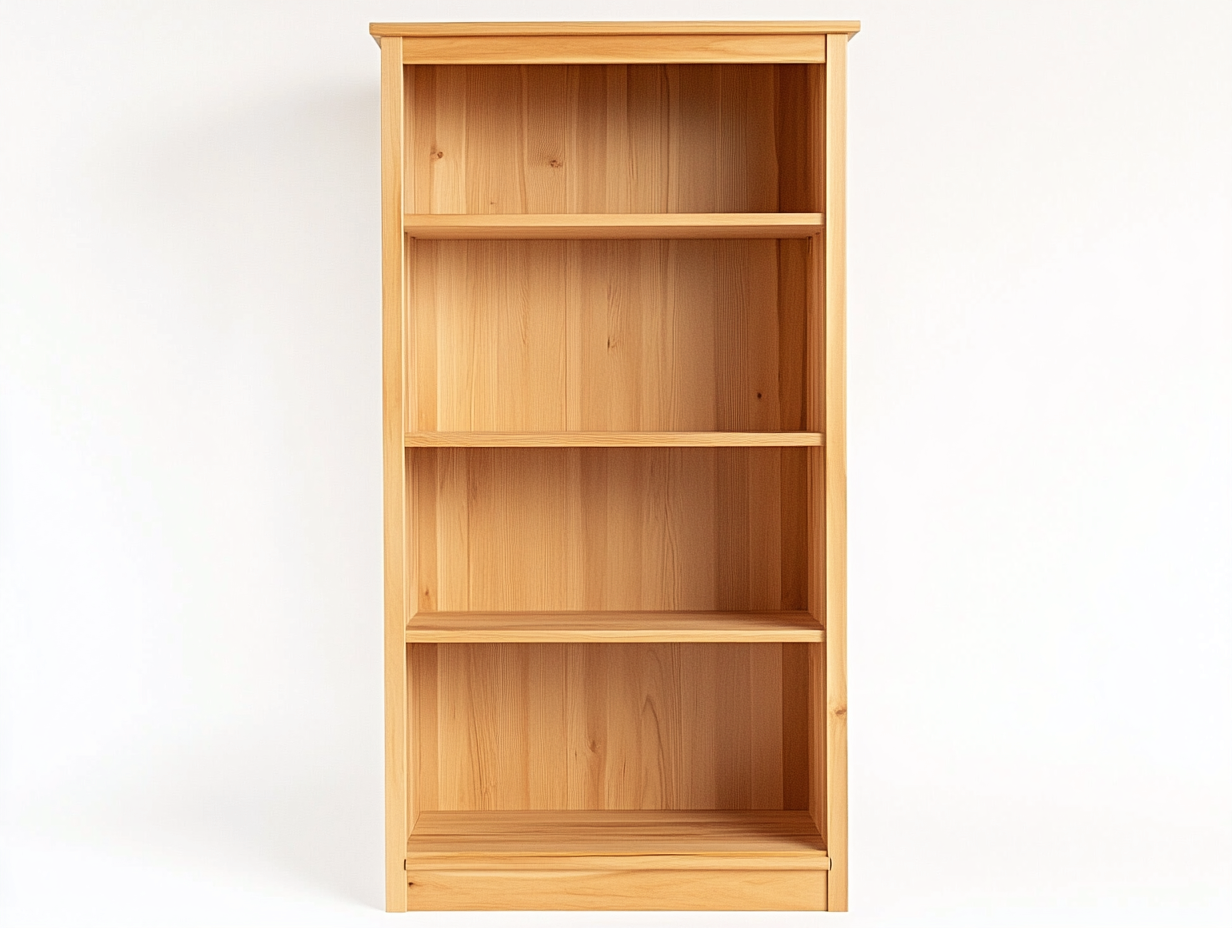 Bibliothèque en pin massif 90x35x175 cm - bois naturel - style rustique avec espace de rangement ouvert-Homelyia