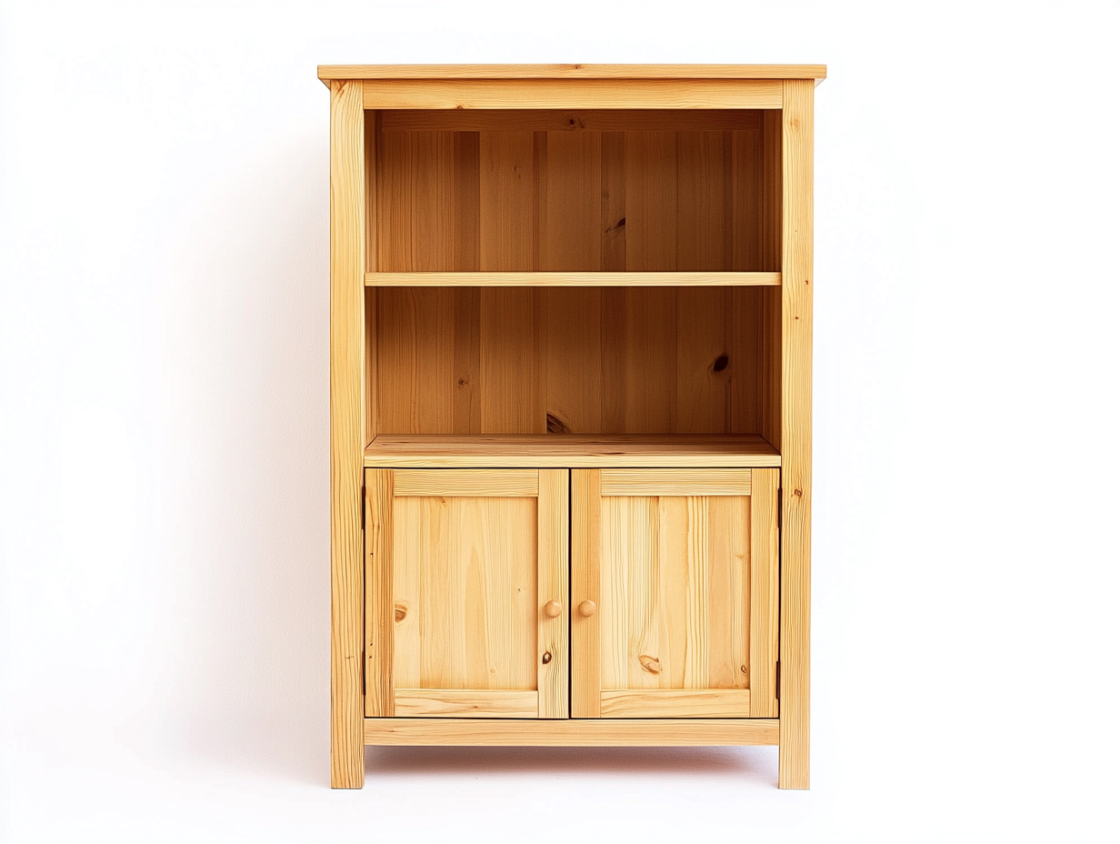 Bibliothèque en bois massif 100x35x165 cm - chêne clair - avec espace de rangement au style rustique-Homelyia