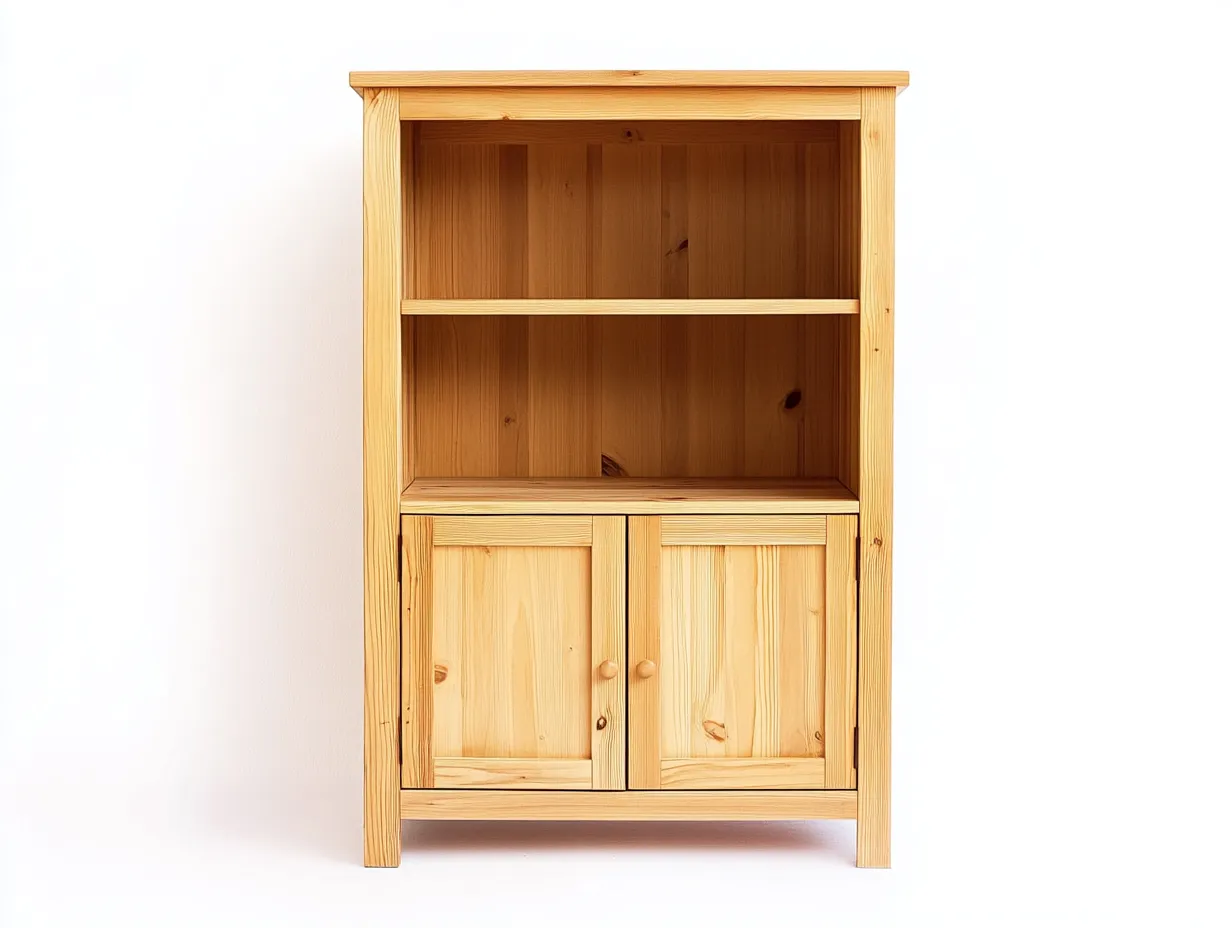 Bibliothèque en bois massif 100x35x165 cm - chêne clair - avec espace de rangement au style rustique-Homelyia