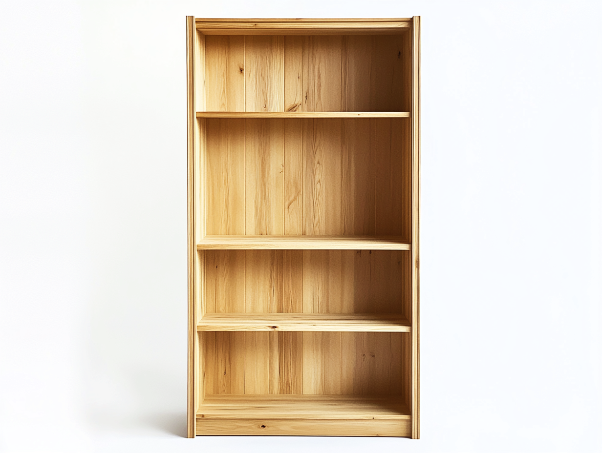 Bibliothèque en bois massif 100x35x170 cm - chêne clair - avec espace de rangement au style naturel-Homelyia