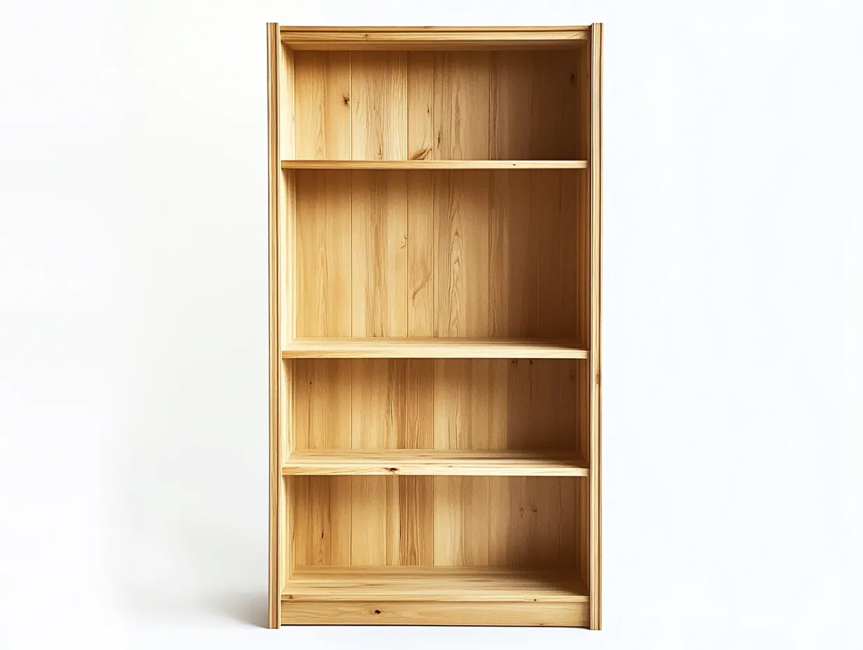 Bibliothèque en bois massif 100x35x170 cm - chêne clair - avec espace de rangement au style naturel-Homelyia