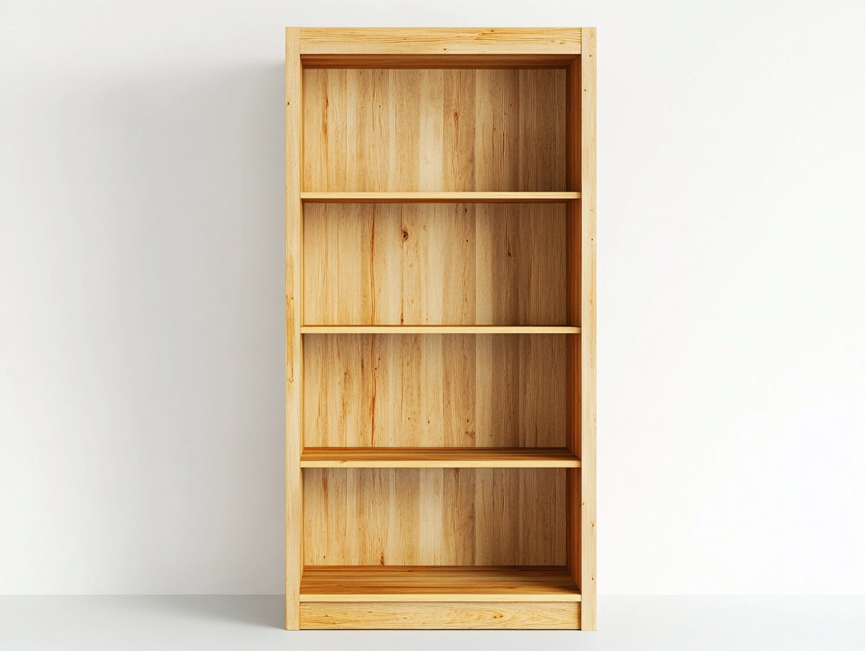 Bibliothèque en bois massif 90x35x180 cm - chêne clair - avec espace de rangement au style naturel-Homelyia