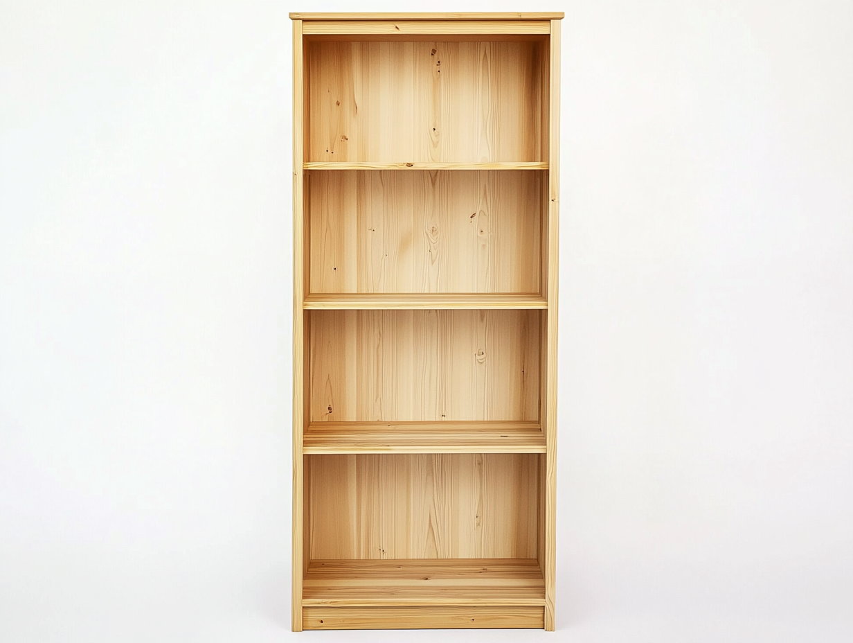 Bibliothèque en bois massif 80x30x180 cm - chêne clair - avec espace de rangement au style naturel-Homelyia
