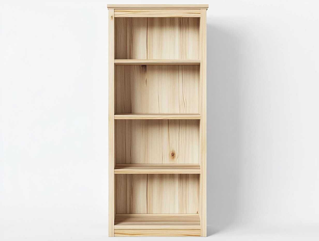 Bibliothèque en bois massif 70x30x180 cm - chêne clair - avec espace de rangement au style naturel-Homelyia