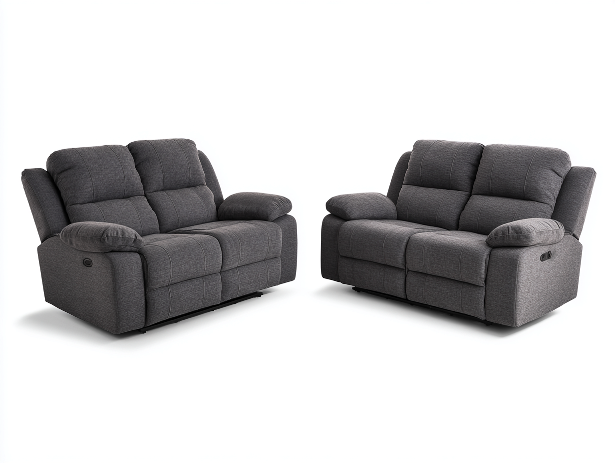 Canapés deux places 160x95x100 cm - tissu gris foncé - ensemble salon moderne et confortable-Homelyia