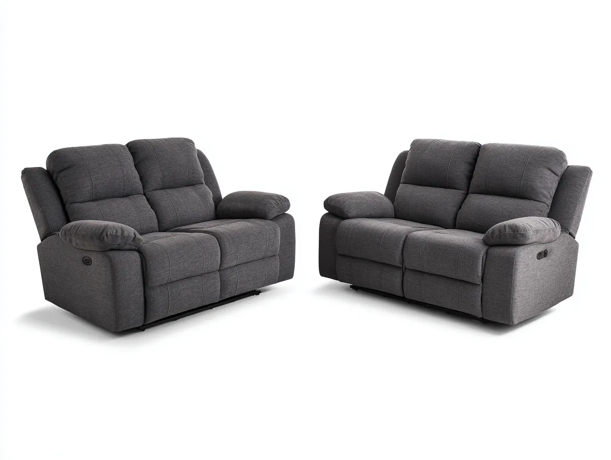 Canapés deux places 160x95x100 cm - tissu gris foncé - ensemble salon moderne et confortable-Homelyia