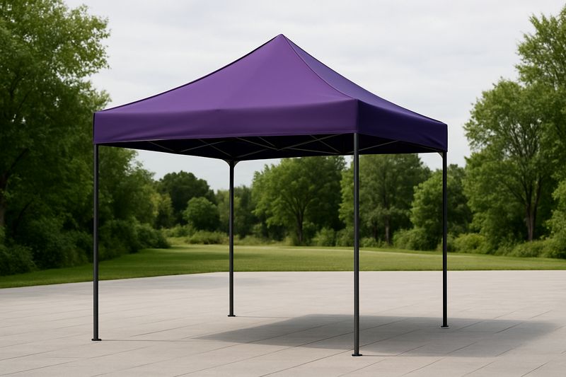 Gazebo quadrato in alluminio con copertura in poliestere viola 3x3 m