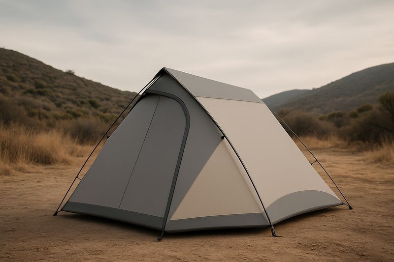 Tenda da Campeggio Rettangolare in Poliestere Grigio 200x150x120 cm