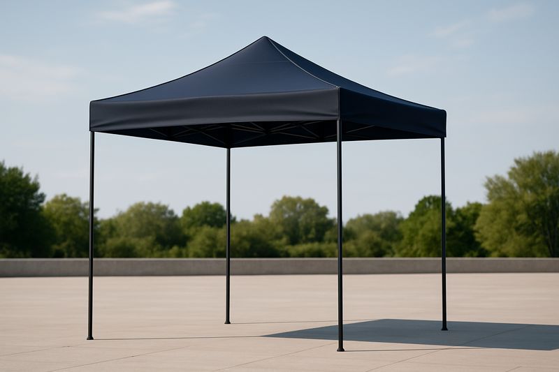 Gazebo Quadrato in Acciaio Poliestere Nero