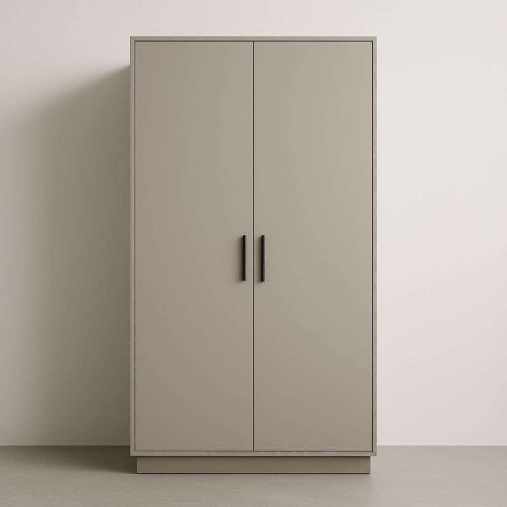 Armoire en bois MDF avec portes doubles beige 180x80x50 cm
