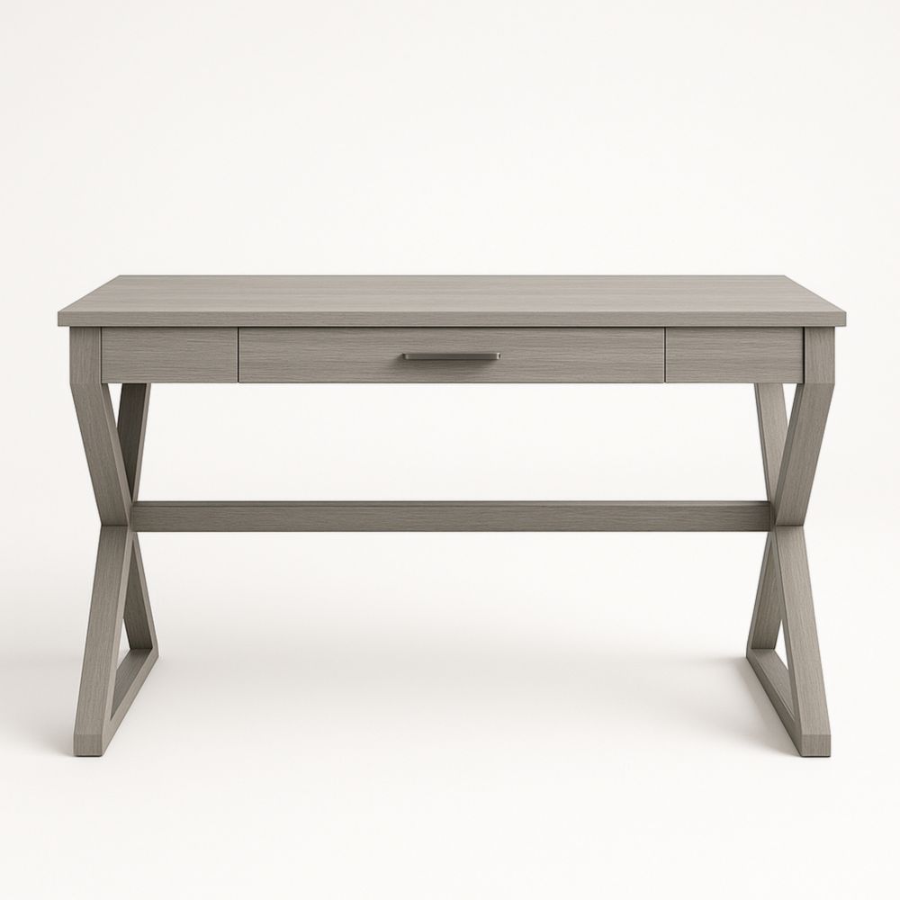 Bureau en bois gris avec tiroir 120x60 cm