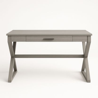 Bureau en bois gris avec tiroir 120x60 cm