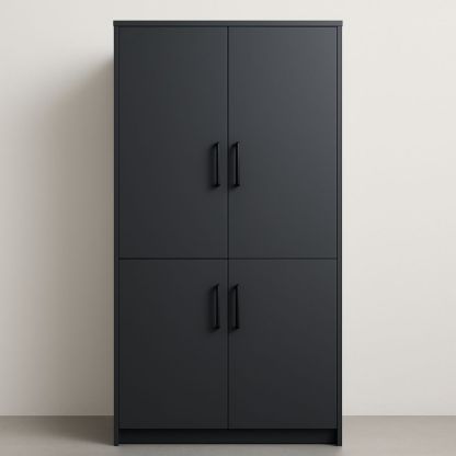 Armoire en bois noir avec portes battantes