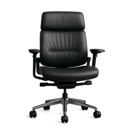 Chaise de bureau réglable en cuir synthétique noir