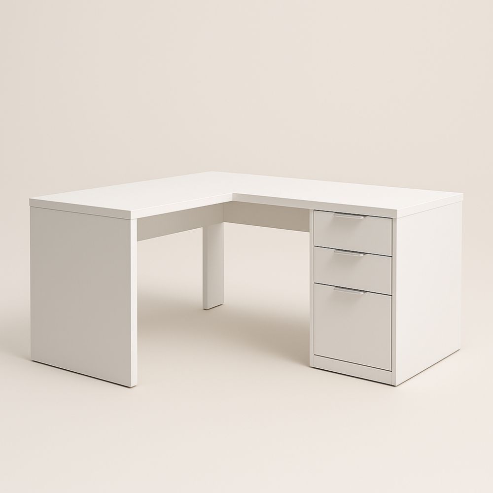 Bureau d'angle en bois aggloméré avec tiroirs 160x140x75 cm