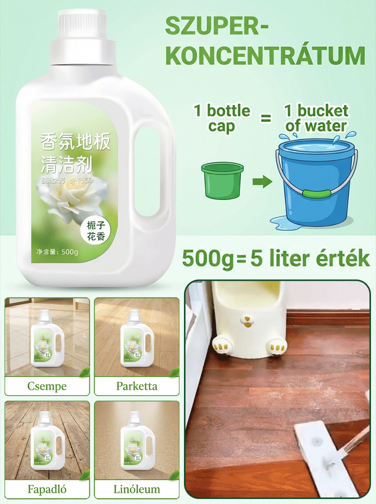 Illatosított padlótisztító és folteltávolító