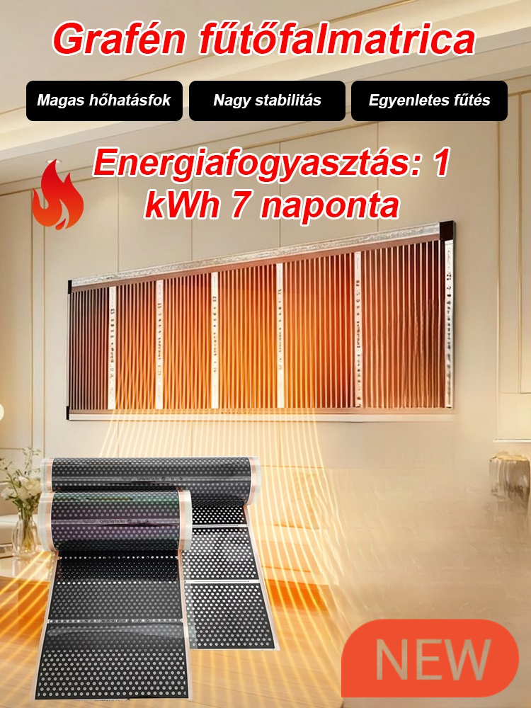 【3 másodperces gyorsfűtés】Méhhéjas grafén távoli infravörös szénkristályos falmelegítő