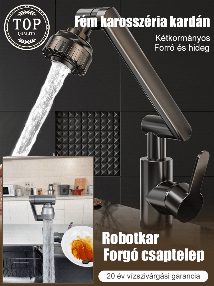 1080°-ban elforgatható univerzális csaptelep