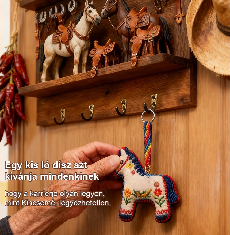 Szerencsés kiskócsag előszobai kulcstartó dísz