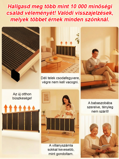 【3 másodperces gyorsfűtés】Méhhéjas grafén távoli infravörös szénkristályos falmelegítő