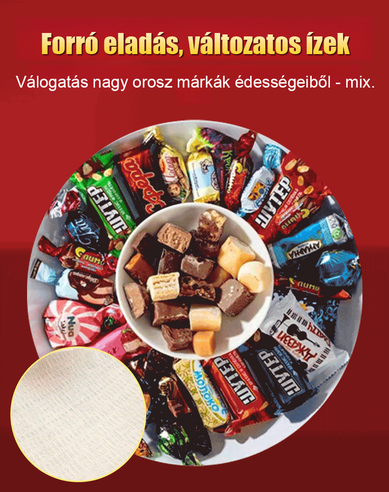Orosz import vegyes csokoládé cukorka