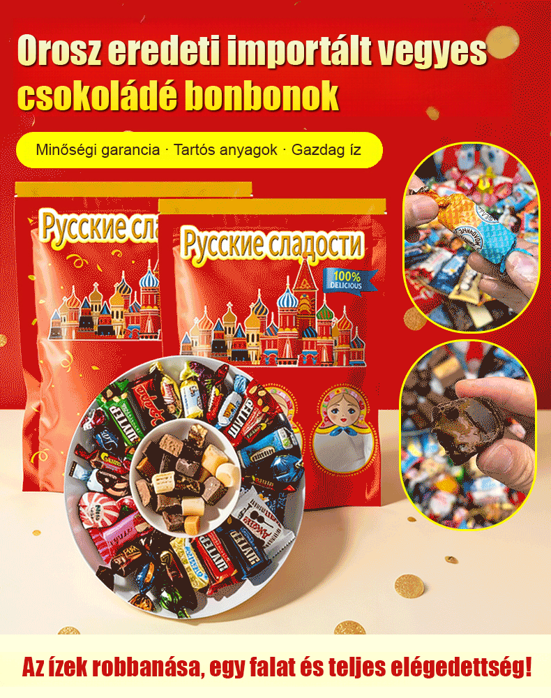 Orosz import vegyes csokoládé cukorka