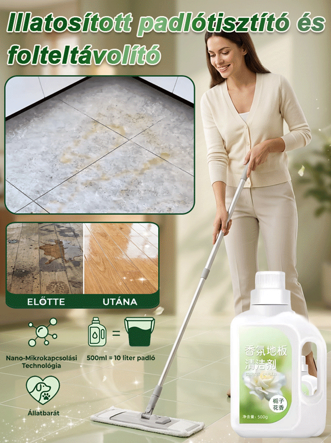 Illatosított padlótisztító és folteltávolító