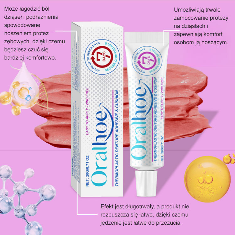 🦷 Klej do protez zębowych o jakości spożywczej | Zalecany przez dentystów, mocny, 7-dniowy chwyt💪