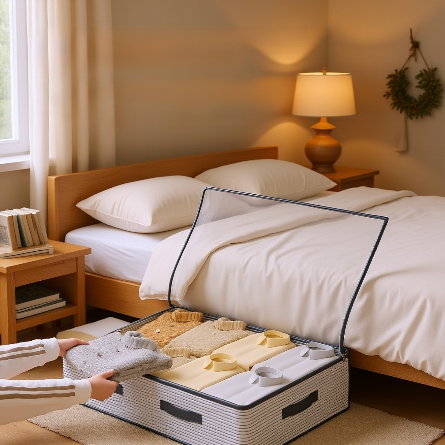 Bolsa de almacenamiento plegable a prueba de polvo debajo de la cama