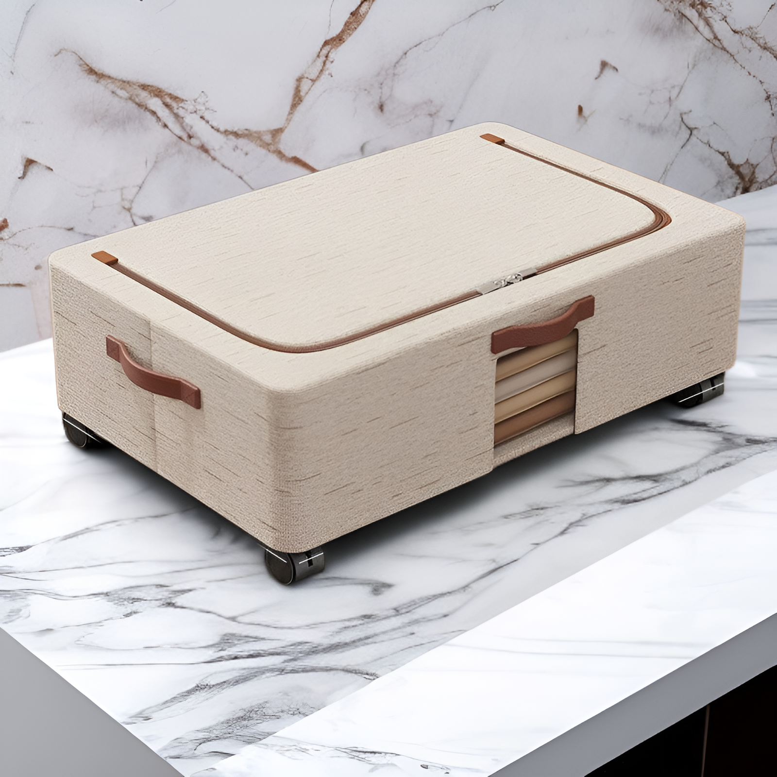 Caja de almacenamiento en el Fondo de la cama con poleas