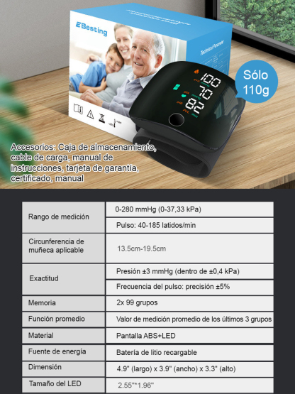 El segundo sólo cuesta 200 pesos.🎁🎁Tensiómetro electrónico de muñeca totalmente automático con pantalla grande y función de voz