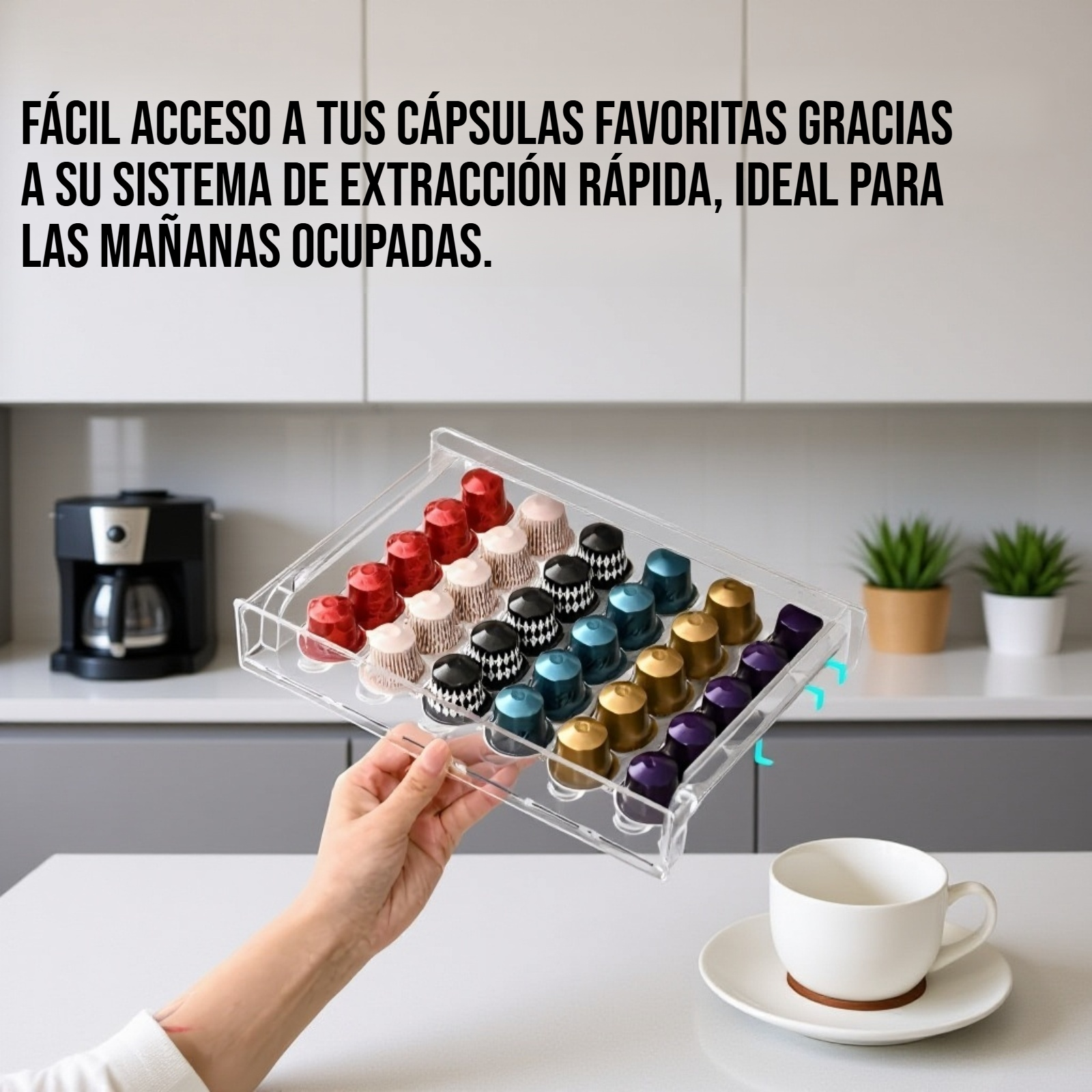 Organizador de cápsulas de café para cocina
