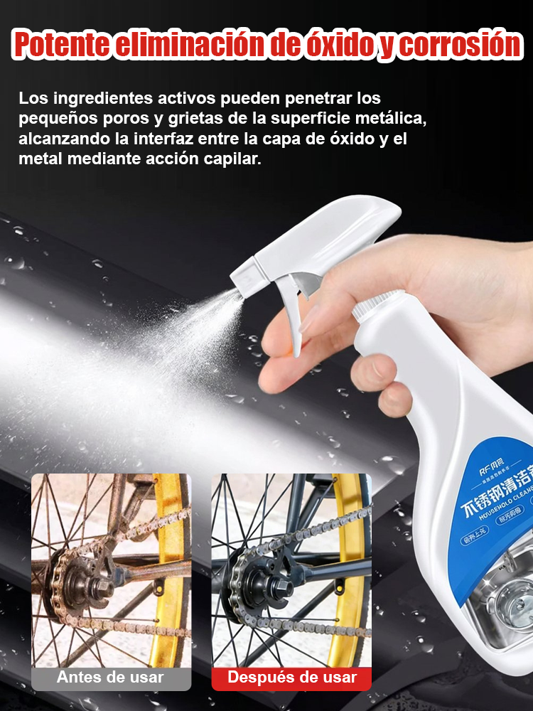 Pack de 3: ¡Limpieza total para toda tu casa! 🏆[Eliminación de óxido con una sola pulverización] Potente eliminador de óxido de metal🛡️Elimina el óxido difícil sin dañar tus superficies. 